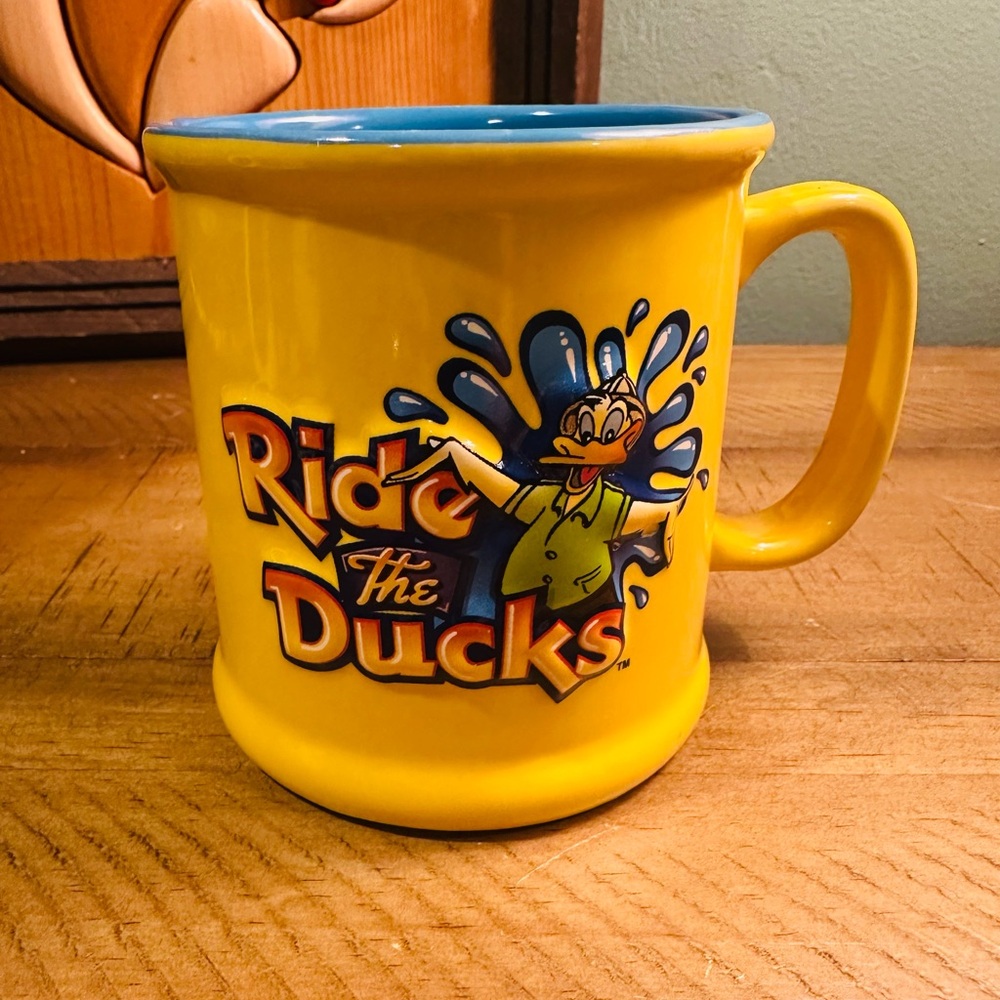 Source Unknown Retro Yellow Ride the Ducks Coffee Mug Collectible